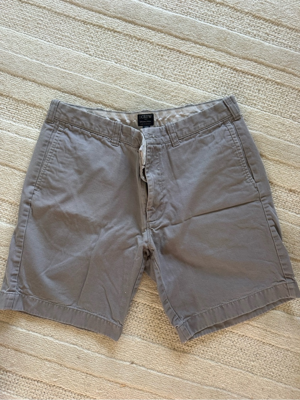 J. Crew Men's Light Gray Flat Front Chino Shorts